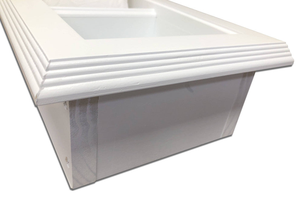 Hyacinth Wood Recessed Double Toilet Paper Holder With Storage 7x22.25, White Enamel