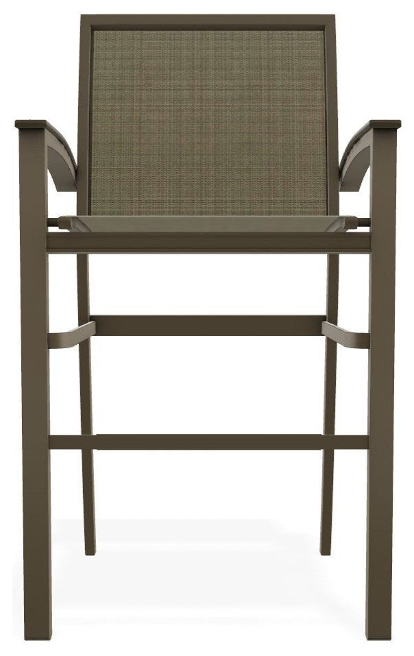 Bazza Sling Bar Height Stackable Outdoor Stool, Elevation Stone/Beachwood