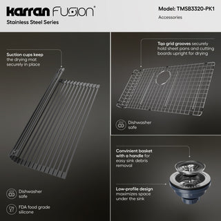 Karran Fusion Top Mount 33-in x 22-in Stainless Steel Single Bowl Kitchen Sink