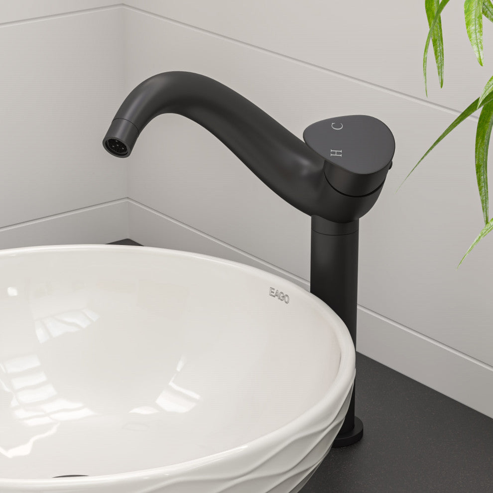 Alfi Brand Abc909 White 17" Decorative Round Vessel Above Mount Ceramic Sink