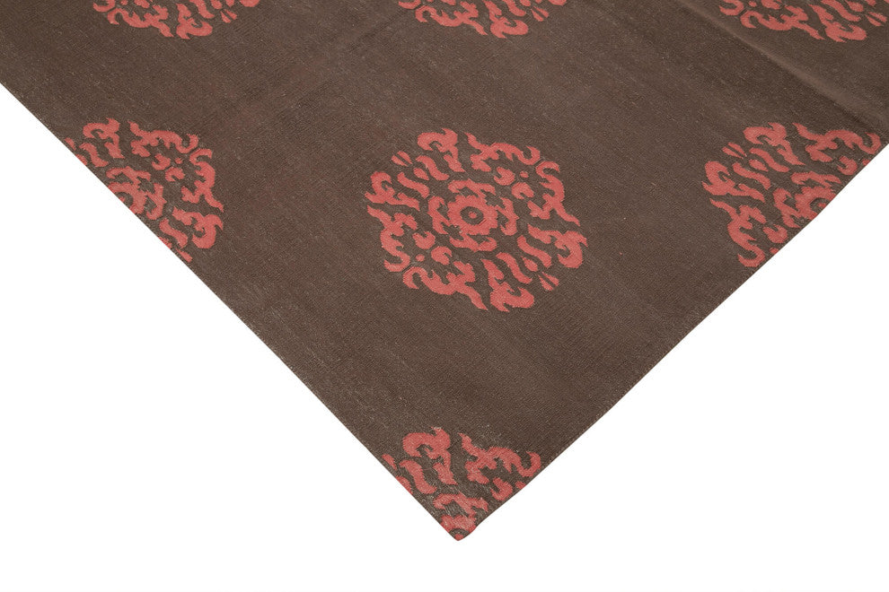 Rug N Carpet - Handmade Wool 9' 4'' x 11' 11'' Flatweave Dhurrie Kilim Rug