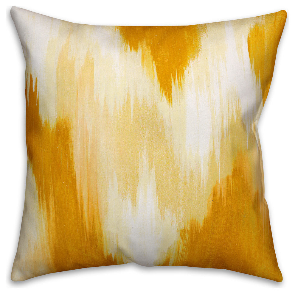 Yellow Abstract Pillow 16x16 Spun Poly Pillow Cover