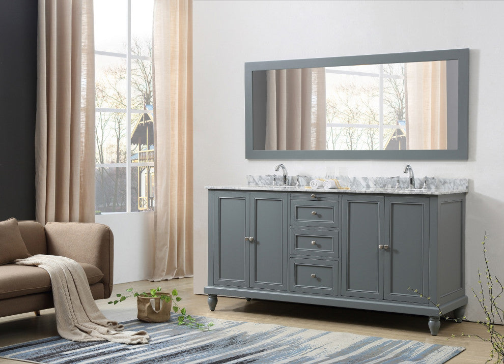 70" Classic Bath Vanity, Gray