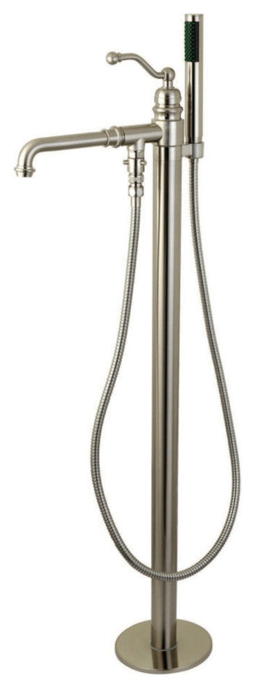 Kingston Brass Freestanding Tub Faucet With Hand Shower, Brushed Nickel