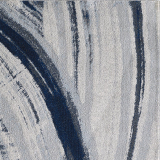 Illusions Elements Abstract Watercolor Area Rug, Ivory/Blue, 3'3 X 4'11