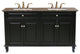 62" Double Sink Vanity-Wood-Ebony
