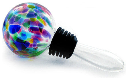 American Made Blown Glass Wine Stopper, Confetti