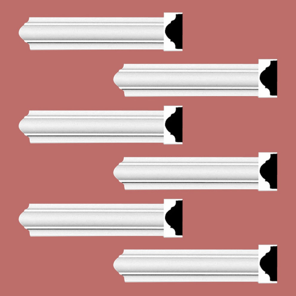 Cornice White Urethane Simple Design 6 Pieces Totaling 570" Length