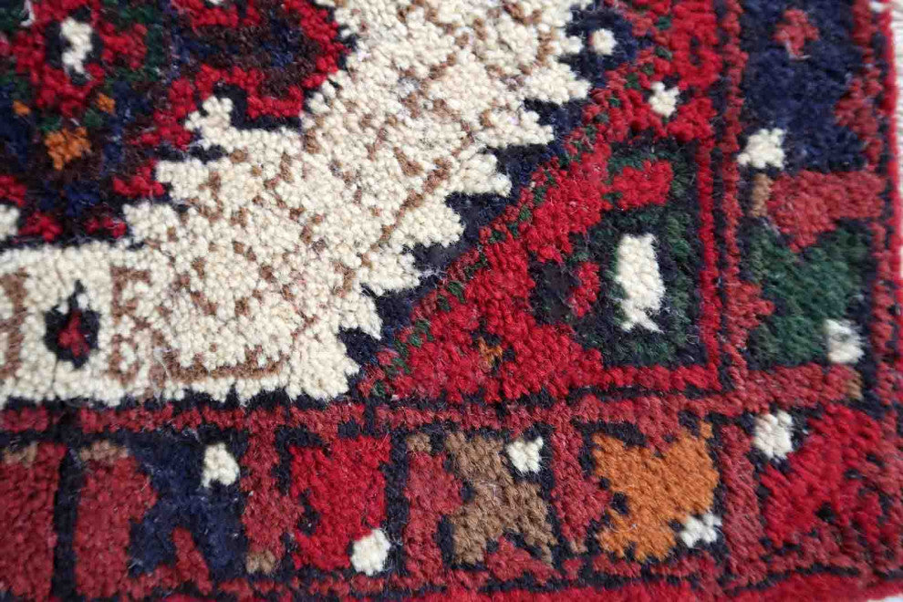 Handmade Vintage Persian Hamadan Mat 1.3'x1.9', 41cmx59cm, 1970s