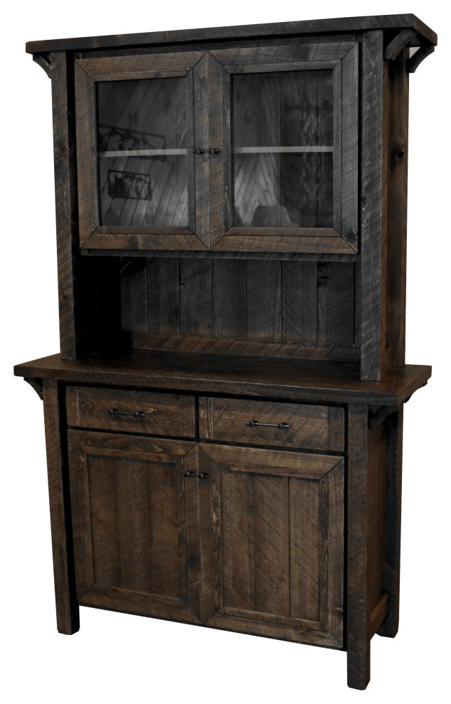 Barnwood Style Timber Peg Buffet Hutch, Dusk