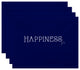18"x14" Happiness, Word Print Placemat, Blue, Set of 4