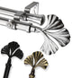 13/16" Maidenhair Double Curtain Rod 28-48", Antique Brass