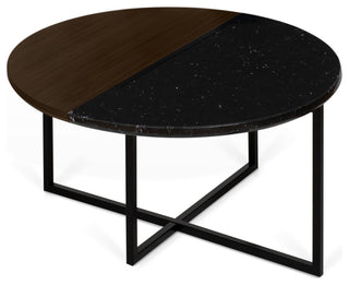 Sonata Coffee Table, Black Marble/Walnut