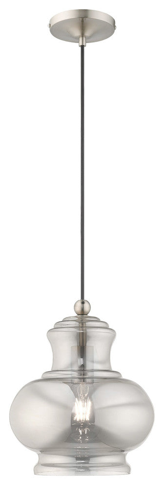 Livex Lighting Brushed Nickel 1-Light Mini Pendant