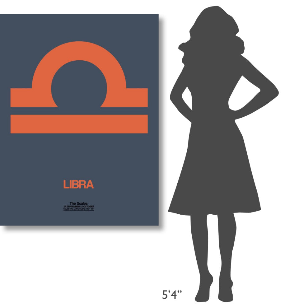 "Libra Zodiac Sign Orange" Fine Art Print
