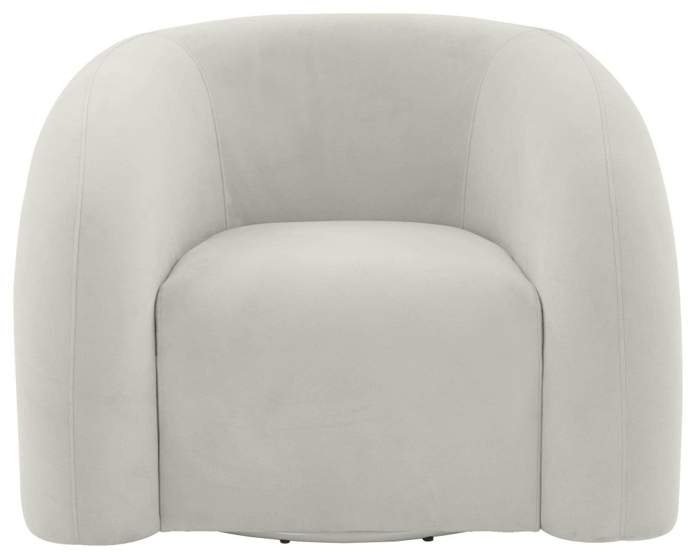 Slipper Light Gray Velvet Swivel Chair