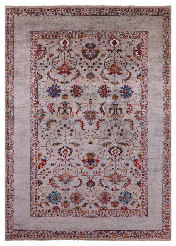 6' 11" X 9' 9" Hand-Knotted Persian Tabriz Wool Rug Q7511