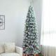 9' Pre-Lit Flocked Pencil Pine Artificial Christmas Tree with 450 LED Lights