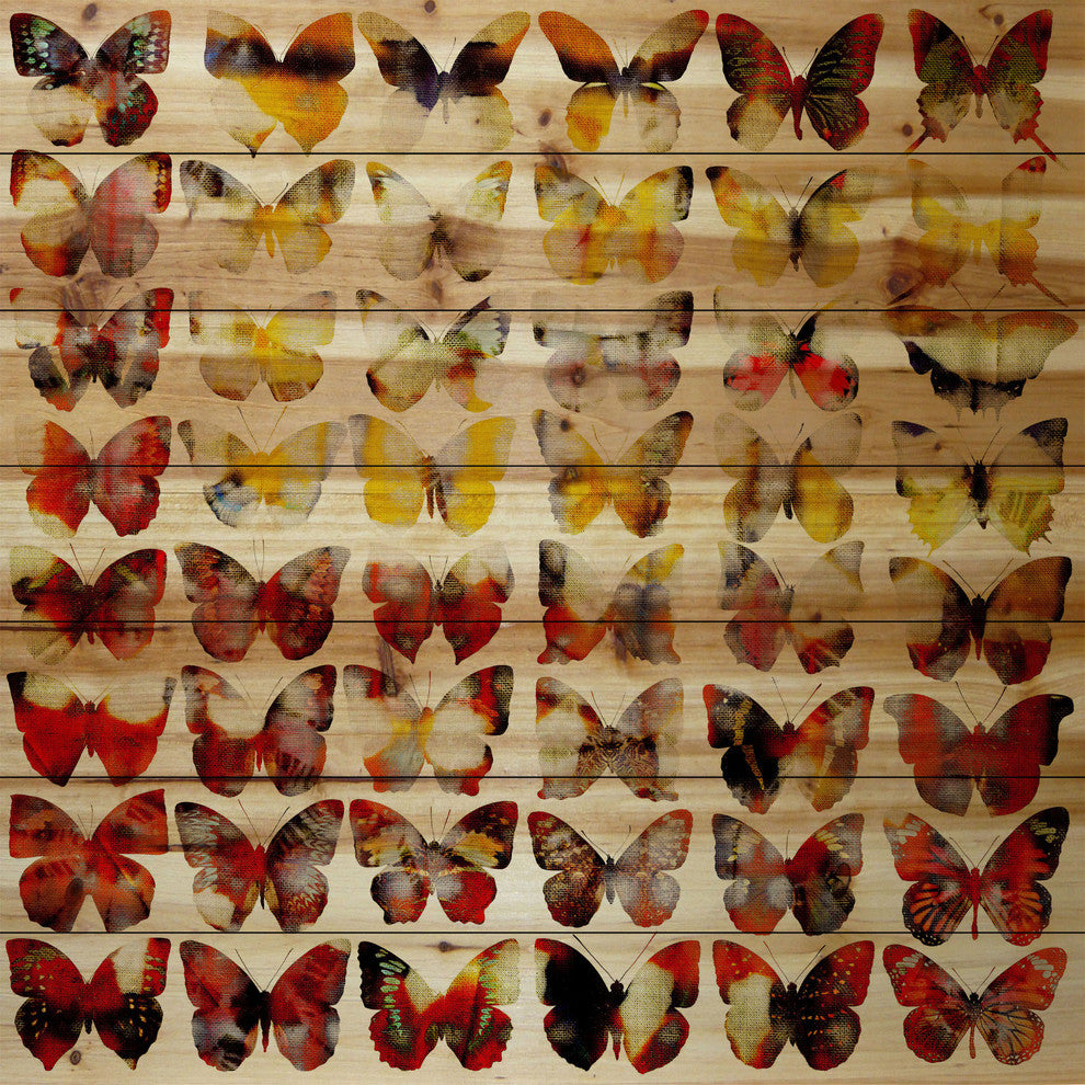 "Painted Ladies" Wall Art on Wood, 32"x32"
