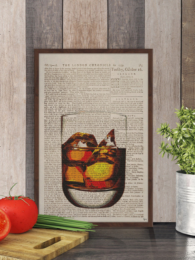 "Rum on Ice" Framed Painting Print, 24"x36"