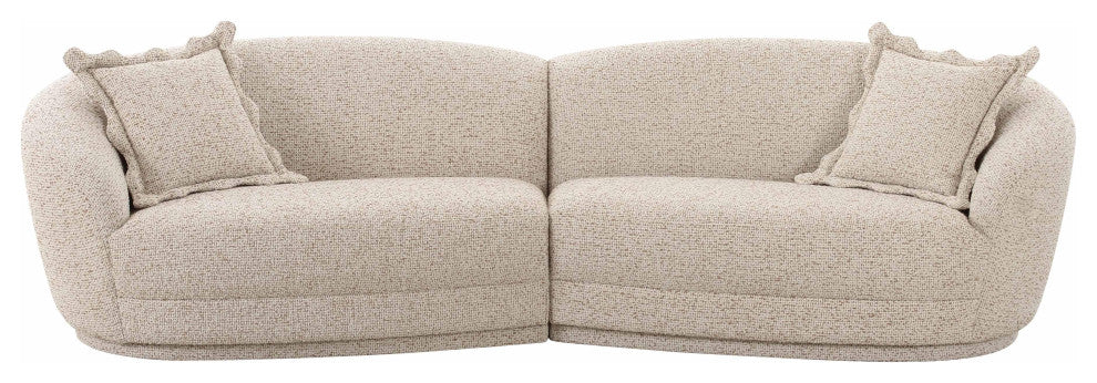 Marion Two-Tone Textured Boucle  Sectional, 4 Person