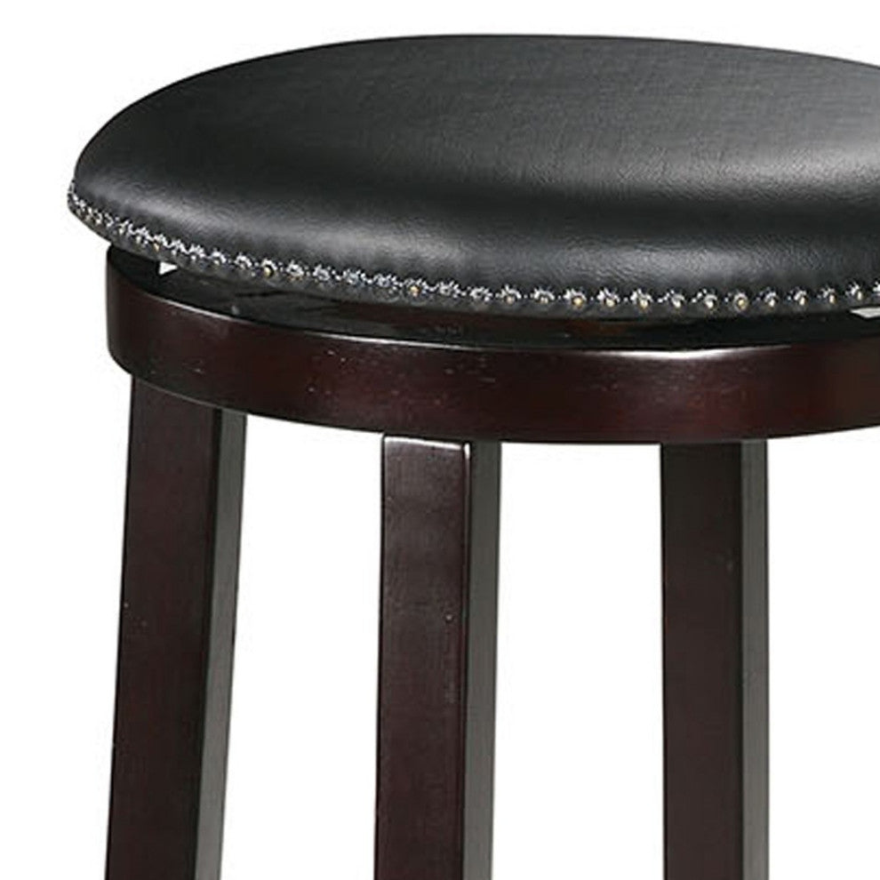 Chelsea Bar Stool With Swivel, Set of 2, PU & Espresso