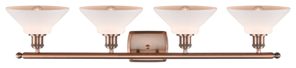 Orwell 3-Light Bath Vanity-Light, Antique Copper, Matte White