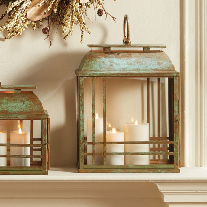 Elegant Vintage Style Distressed Bronze Multi Pillar Candle Holder Tall Rustic