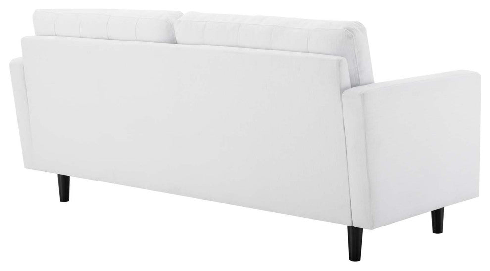 Exalt Tufted Fabric Sofa - White EEI-4445-WHI