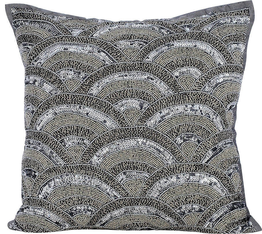 Silver Decorative Pillow Covers 22"x22" Silk, Silveratti