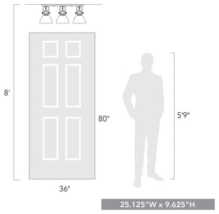 Golden Lighting 3118-3SF-SD Hines 3 Light 25"W Bathroom Vanity - Pewter