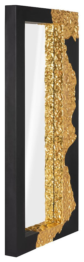Mercury Mirror, Rectangle, Black, Gold Leaf