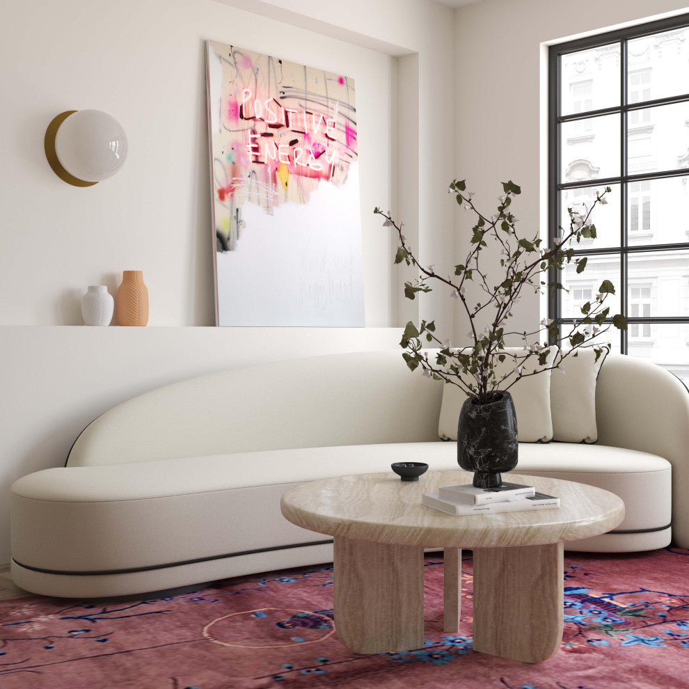 Patrizia Concrete Round Coffee Table - Travertine
