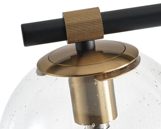 Matte Black 3-Light Bathroom Vanity Light With Globe Glass Shades