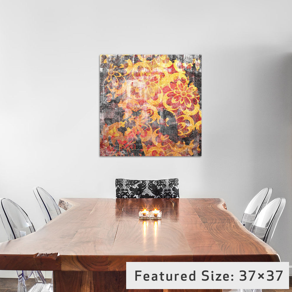 "Flourished Floral Torn" by 5by5collective, 18x18x1.5