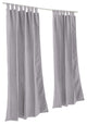 Linen Silver Sunbrella Outdoor Single-Panel Curtain With Tabs, 120"x50"