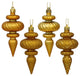 Vickerman N500030 4" Antique Gold 4-Finish Finial Ornament, 8 Per Box