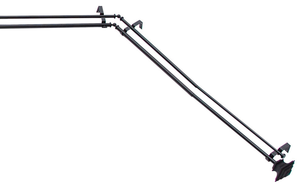 KenneyÂ® Mission 3/4" Decorative Bay Window Double Curtain Rod, Black