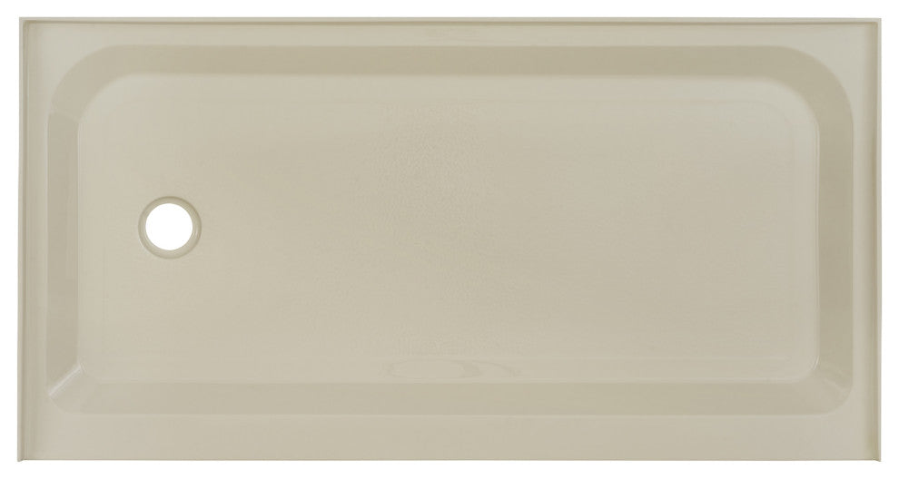 Voltaire 48"x36" Single-Threshold, Center Drain, Shower Base, Biscuit