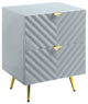 ACME Gaines Nightstand, Gray High Gloss Finish
