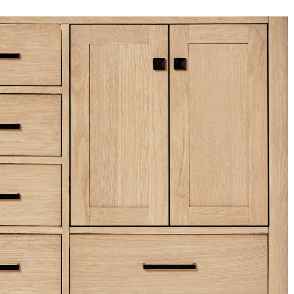 ARIEL Cambridge 60 in. Double Sink Base Cabinet In Oak