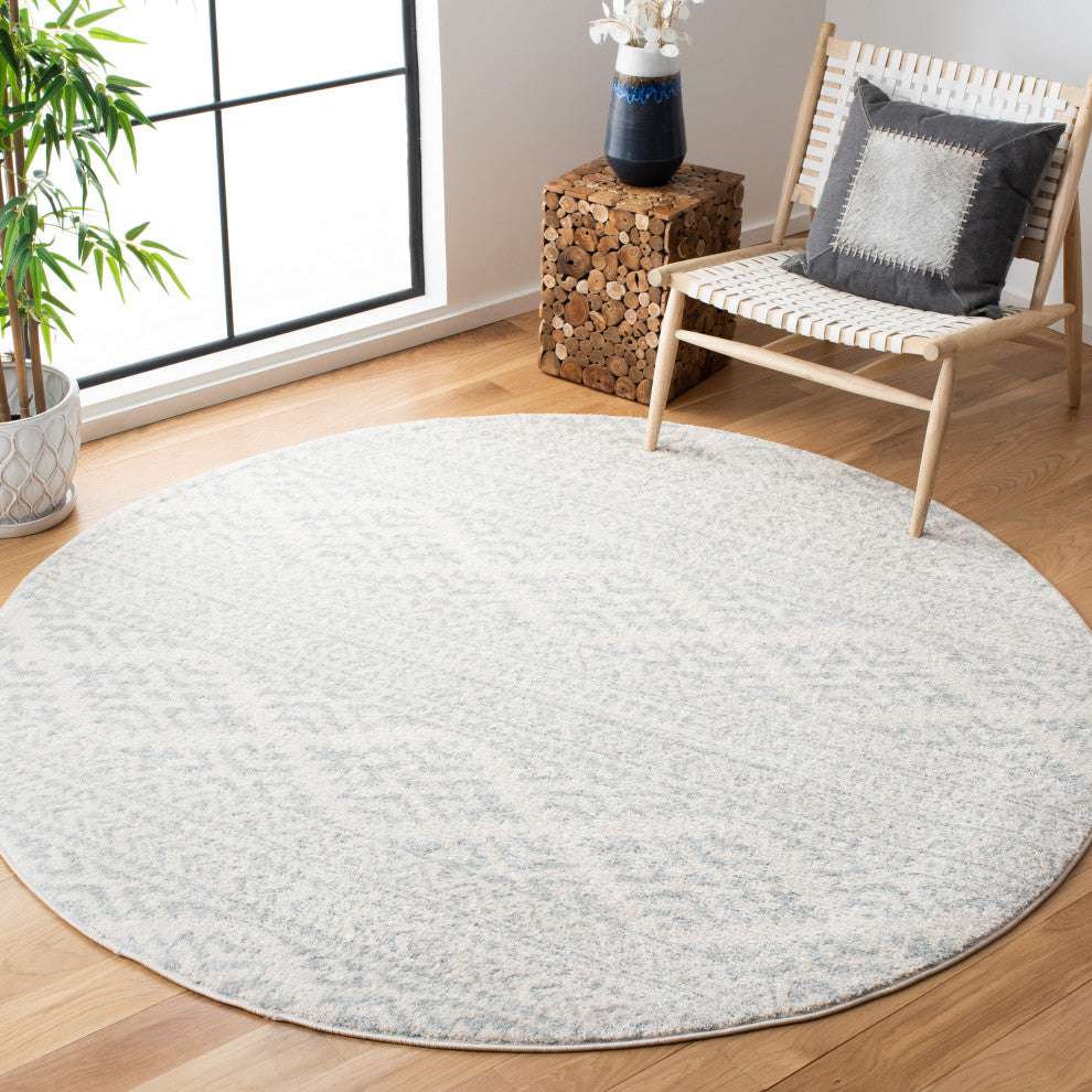 Safavieh Tulum Tul272G Southwestern Rug, Ivory and Light Gray, 10'0"x10'0" Square