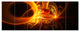 Bright Yellow Designs on Black, Abstract Wall Art Canvas, 70"x28", 6 Panels