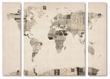Michael Tompsett 'Postcard World Map' Multi Panel Art Set, 41"x30"