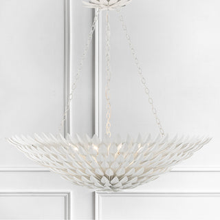 Broche Eight Light Chandelier in Matte White