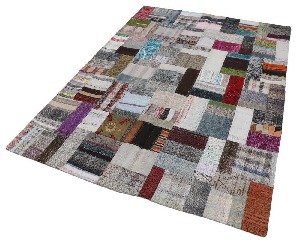 Rug N Carpet - Handmade Turkish 5' 7'' x 7' 10'' Vintage Patchwork Kilim Rug
