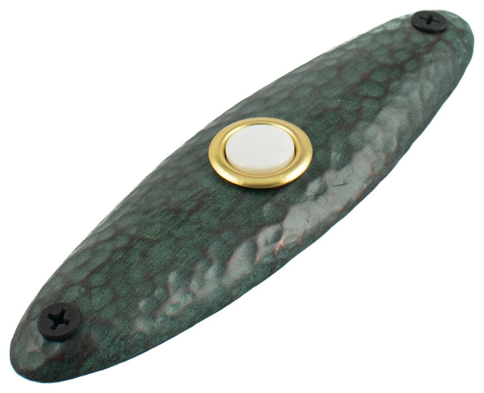 Hammered Doorell, Handmade Luxury Hardware, Verde