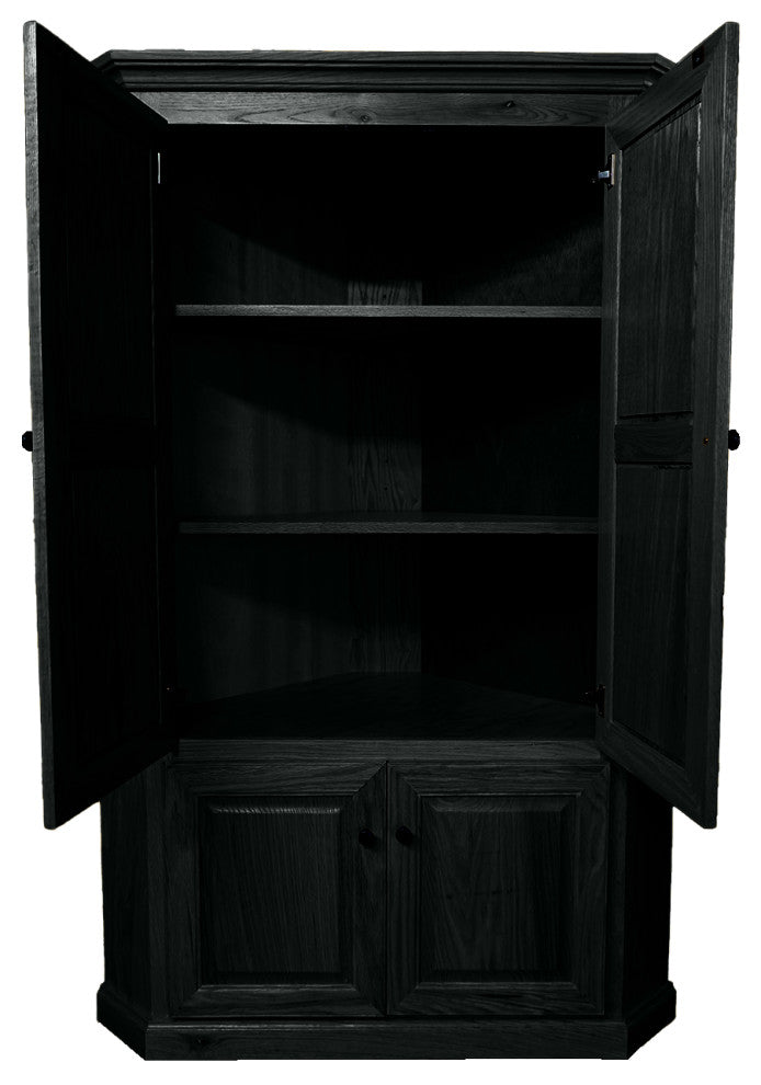 Oak Corner Kitchen Pantry, Black Oak