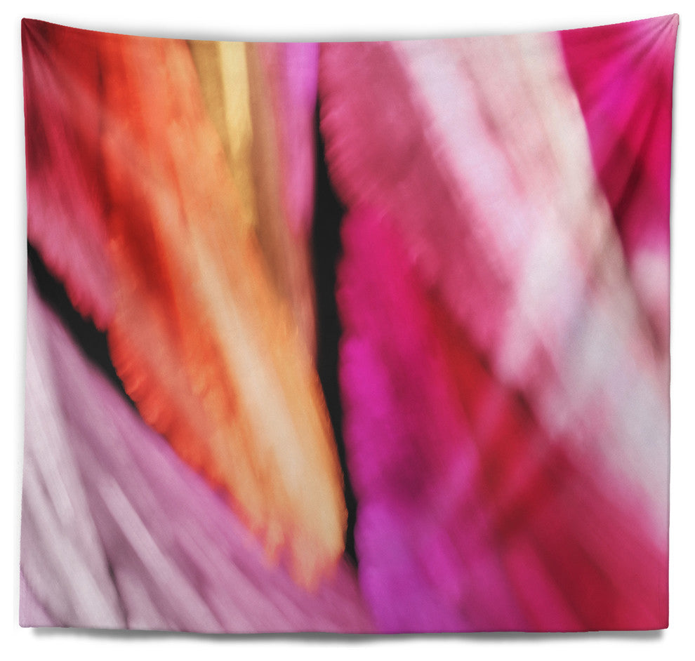 Red Vibrant Brushstrokes Abstract Wall Tapestry, 92"x78"