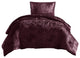Benzara BM283901 Jay 2 Piece Twin Comforter Set, Purple Polyester Velvet Texture